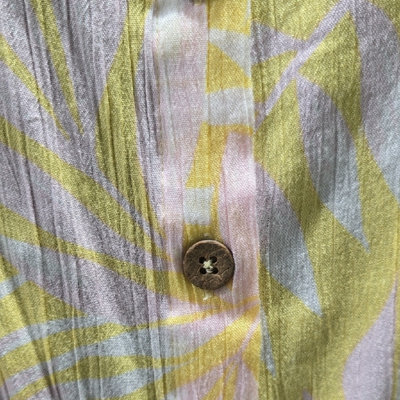 Billabong Yellow and Pink Button-Down Dress - Picture 3 of 4